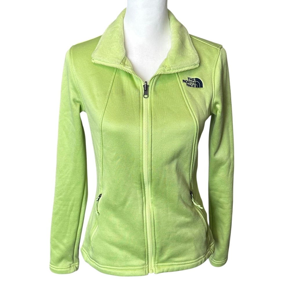 The North Face Jacket Women's‎ Small Lime Green Highanddry Fleece Liner Full Zip